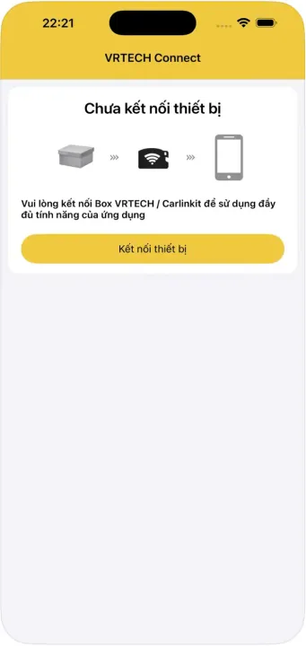 Màn hình chưa kết nối thiết bị trong VRTECH Connect
