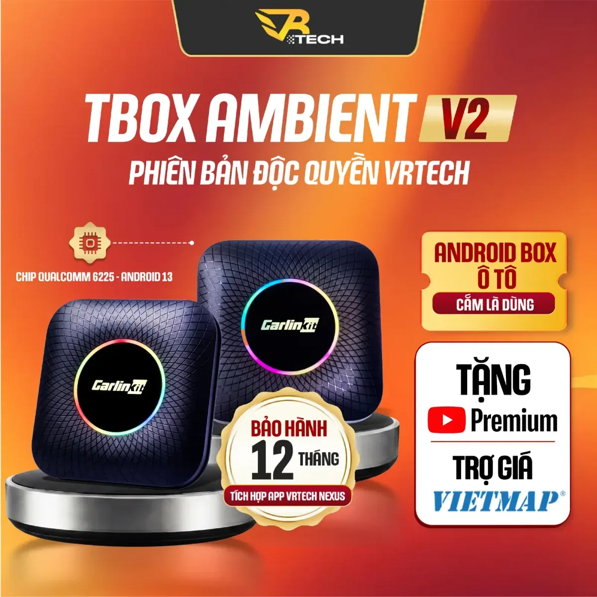 Carlinkit TBOX AMBIENT V2 dùng Vietmap trên màn hình zin
