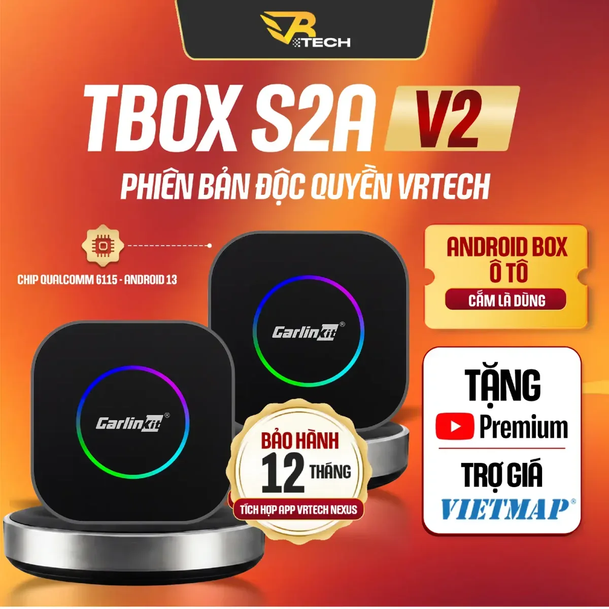 Carlinkit TBOX S2A V2 dùng Vietmap cơ bản