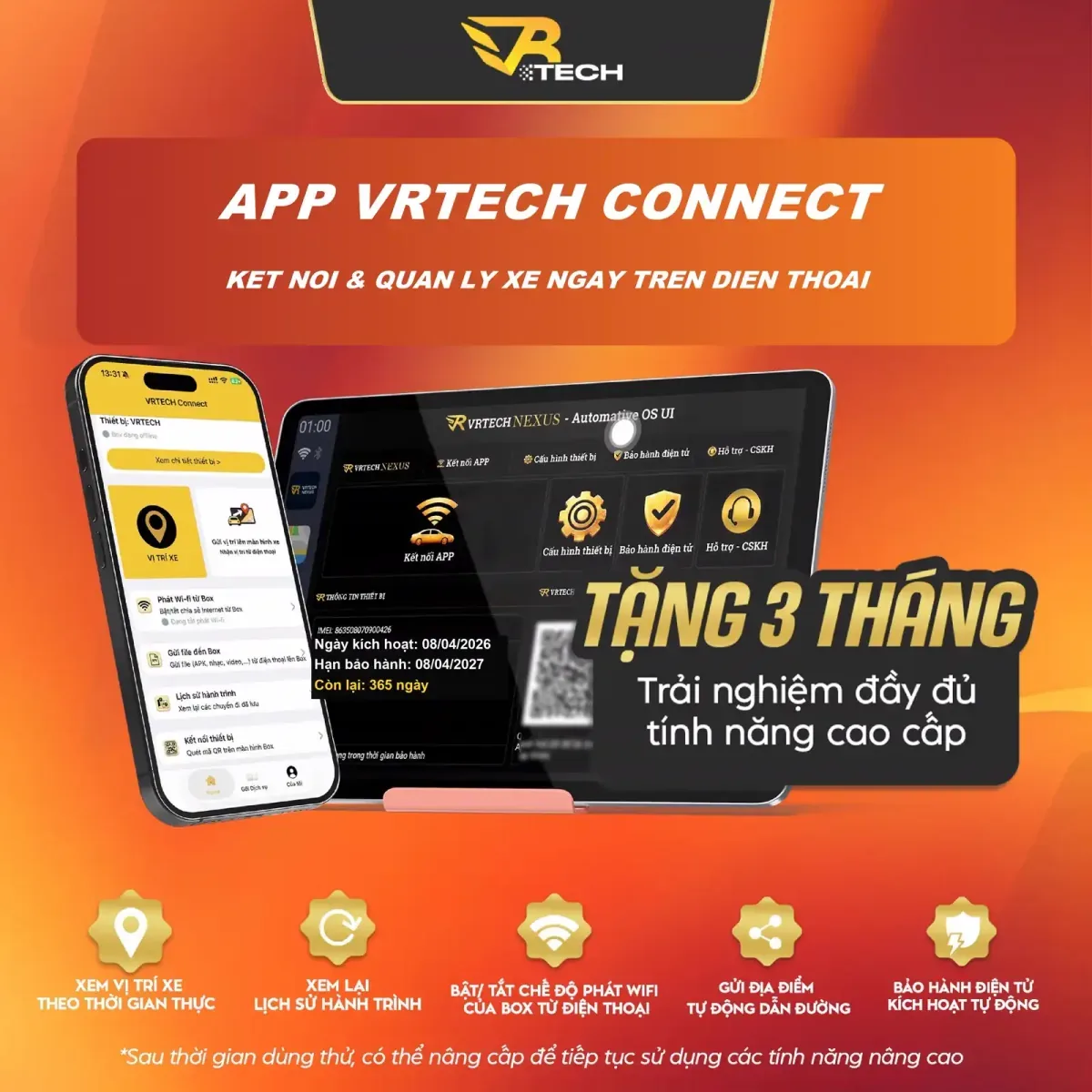 App VRTECH Connect Nexus hỗ trợ quản lý và bảo hành điện tử cho Carlinkit S2P V2